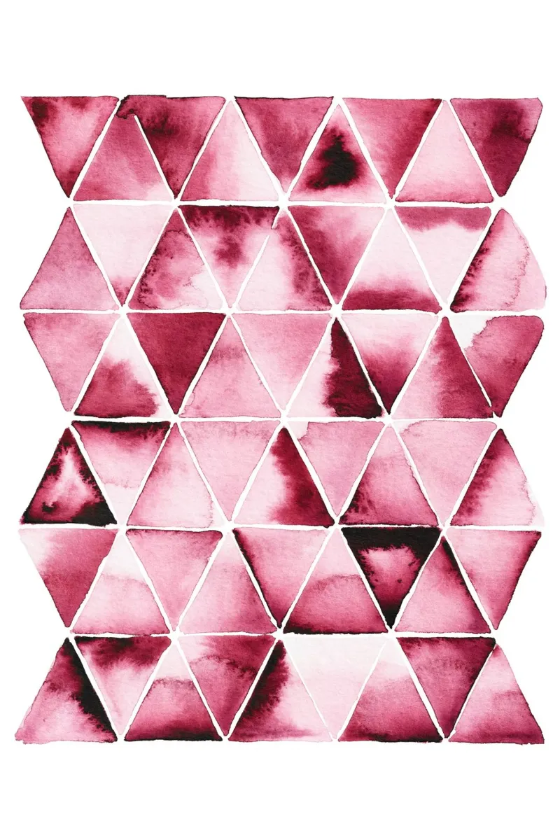 Alina Buffiere - Dreiecke pink canvas met Baklijst van The Artcircle