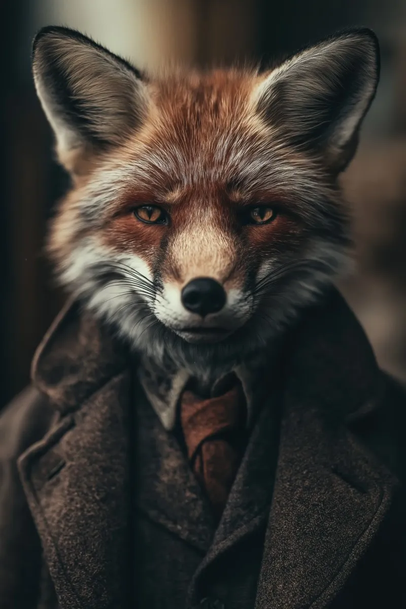 Fuchs in Kleidung Hahnemühle von Imagine