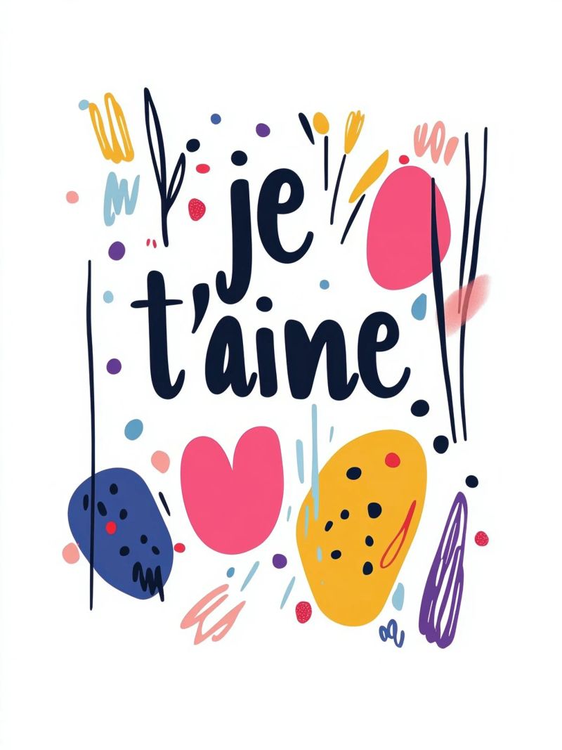 Je t'aime - 1 poster de Art Typo Essentiel