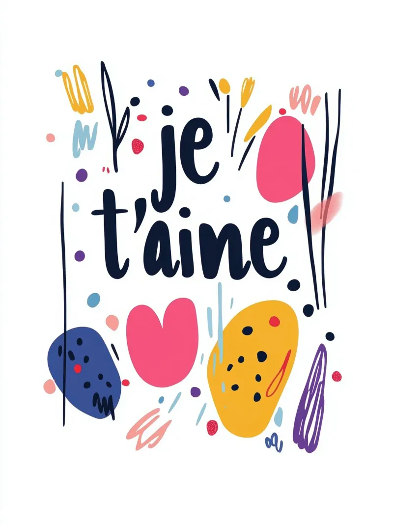 Je t'aime - 1 pellicola backlit da Art Typo Essentiel