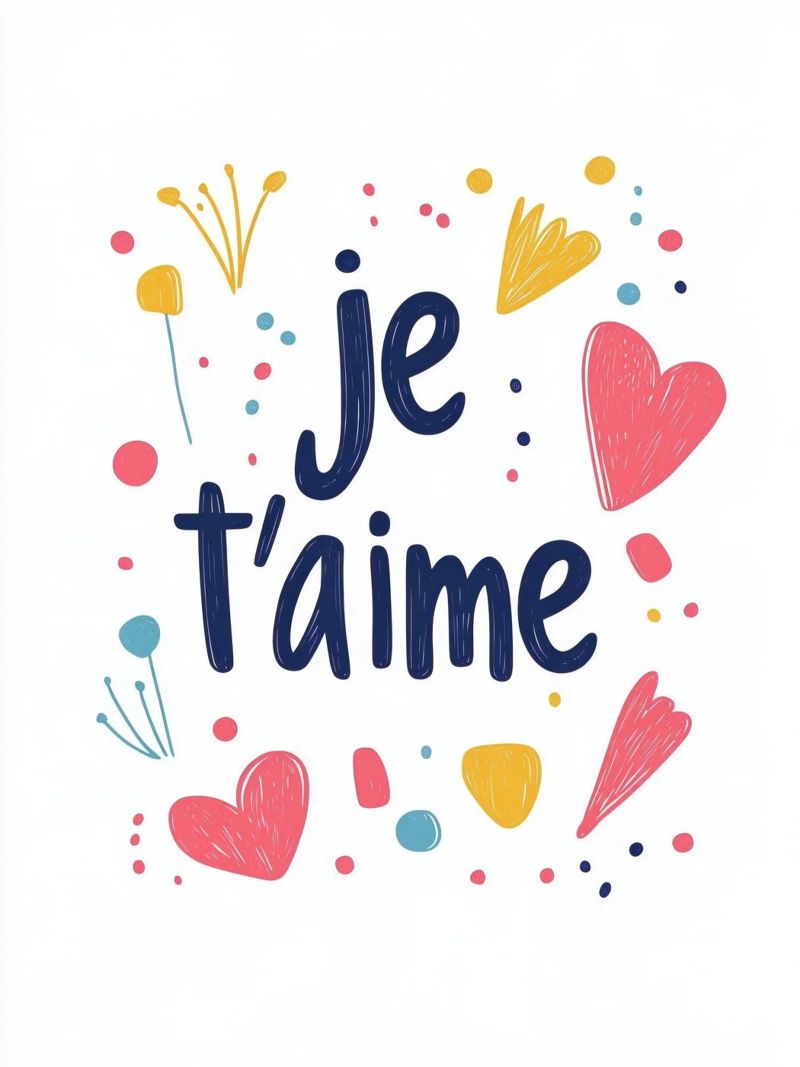 Je t'aime - 2 poster de Art Typo Essentiel