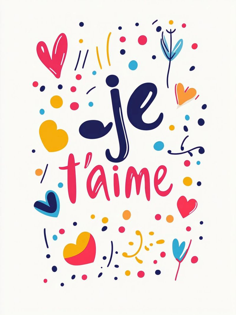 Je t'aime - 3 poster de Art Typo Essentiel