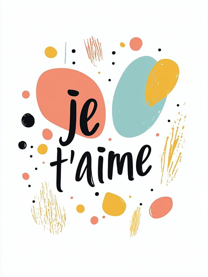 Je t'aime - 4 poster de Art Typo Essentiel