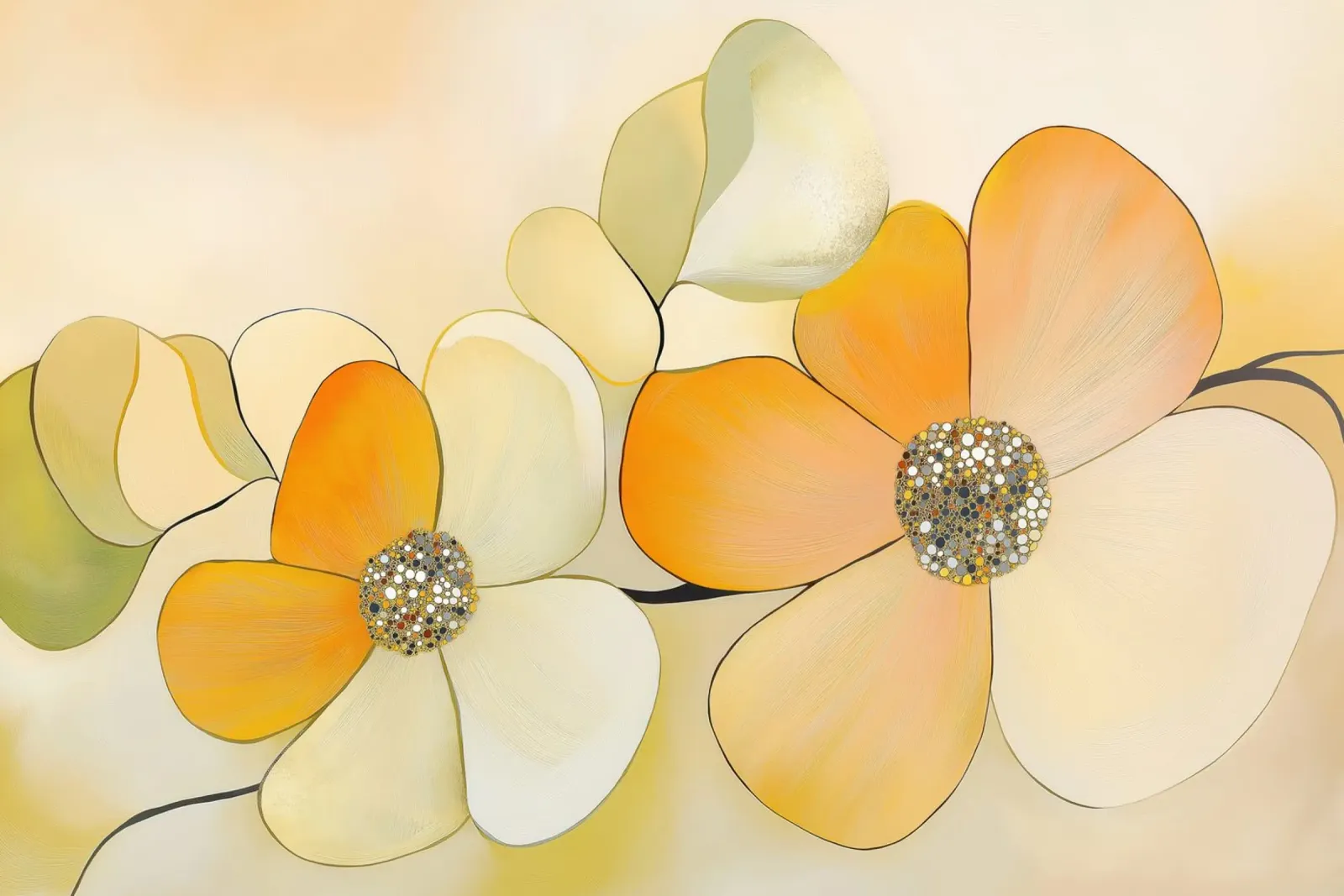 Flores abstractas metacrilato de Imagine