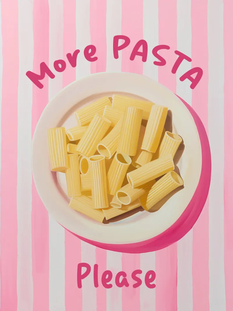 Piatto di pasta del buon umore tela con Cornice a cassetta da Carinaprint