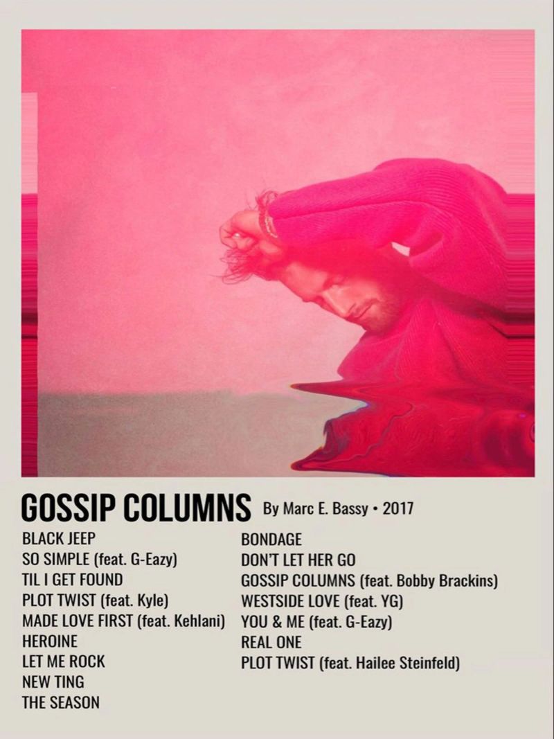 GOSSIP COLUMNS By Marc E. Bassy - 2017 poster da SoundStudio