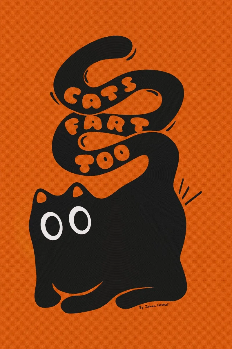 Cats Fart Too poster with plastic frame by Jonas Loose