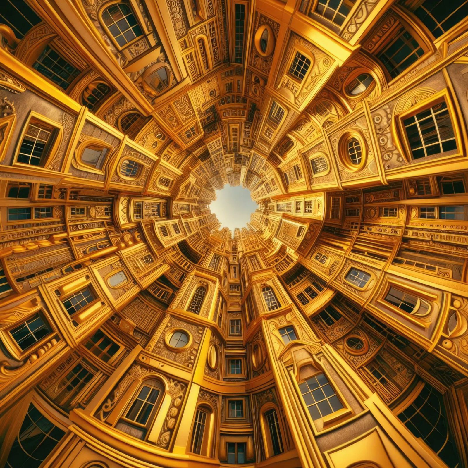 Sphere 050 - Golden Circular Architecture poster by Spheres