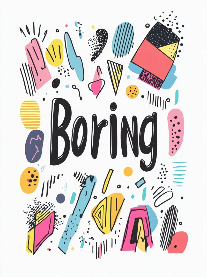 Boring poster with plastic frame by Art Typo Essentiel