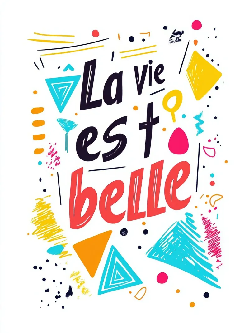La vie est belle - 2 pellicola backlit da Art Typo Essentiel