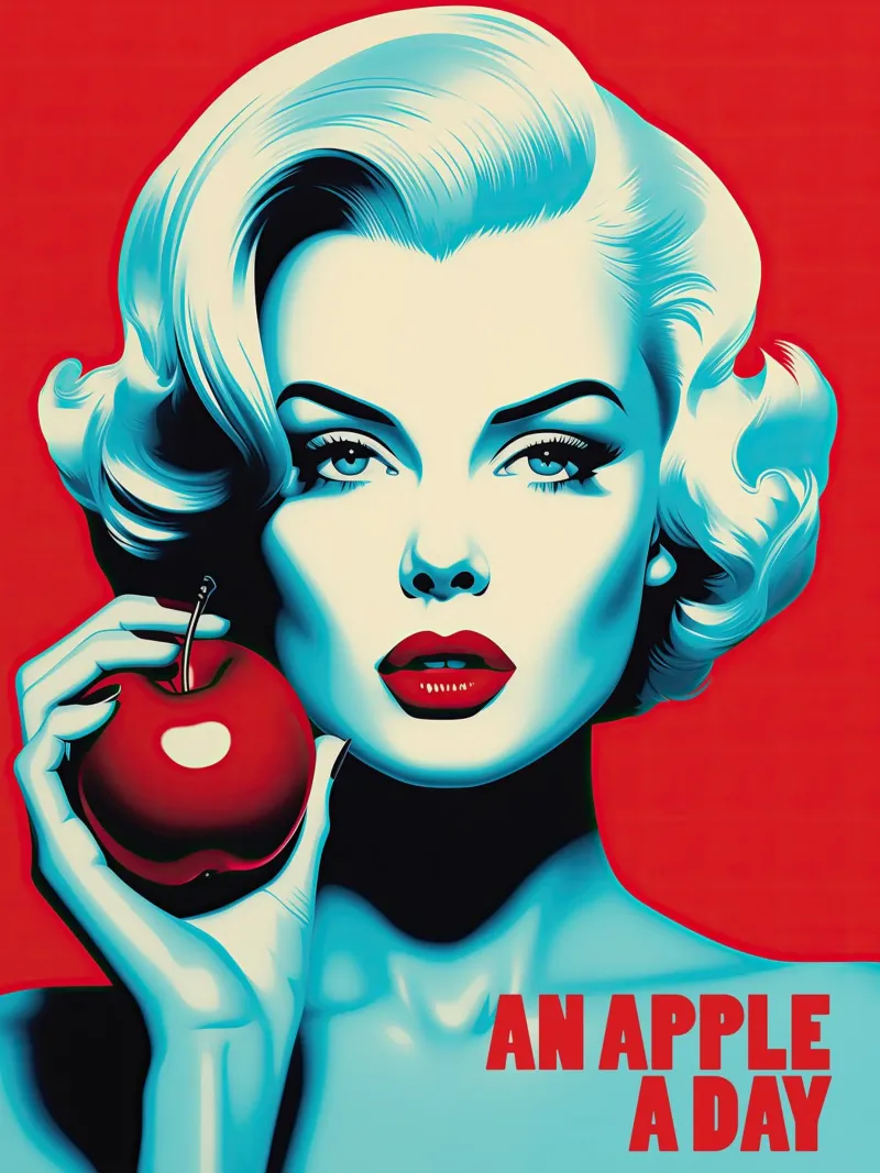 An Apple a Day keeps the Doctor away | Kitchen Pop Art poster da Autofocus