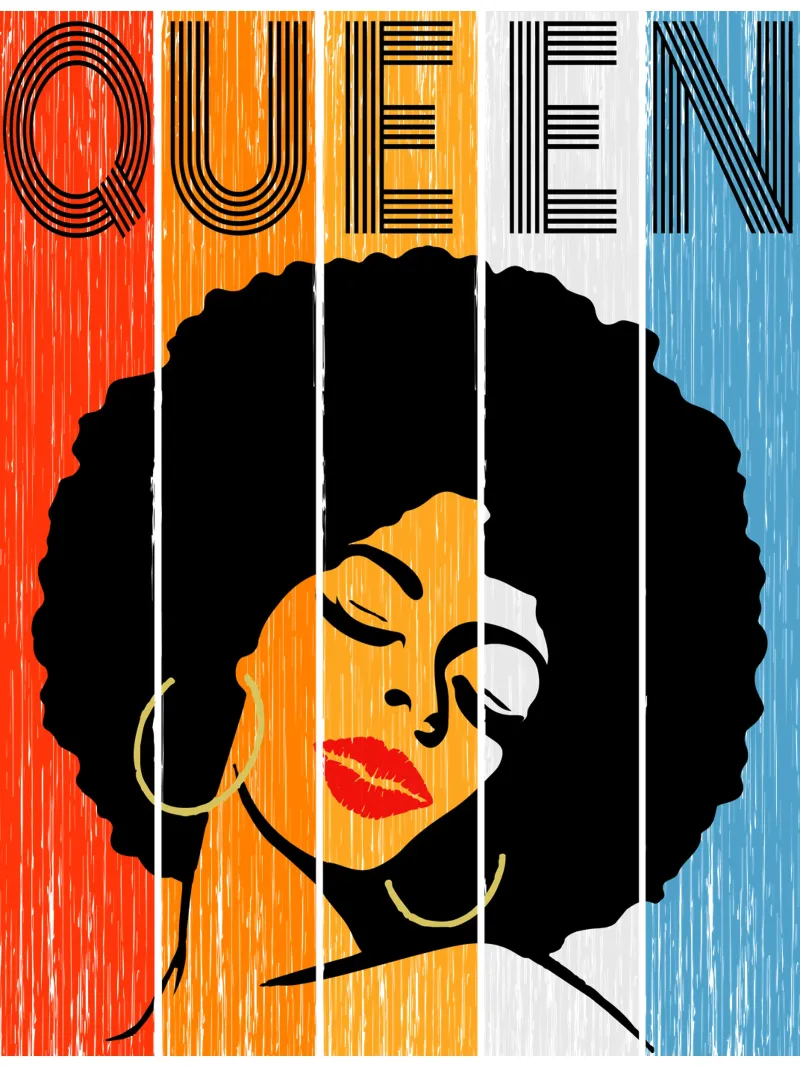 Queen Afro Girl Iconic Design alu-dibond by vickeyroads