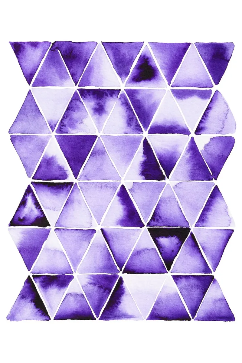 Alina Buffiere - Violette Dreiecke alluminio dibond da The Artcircle