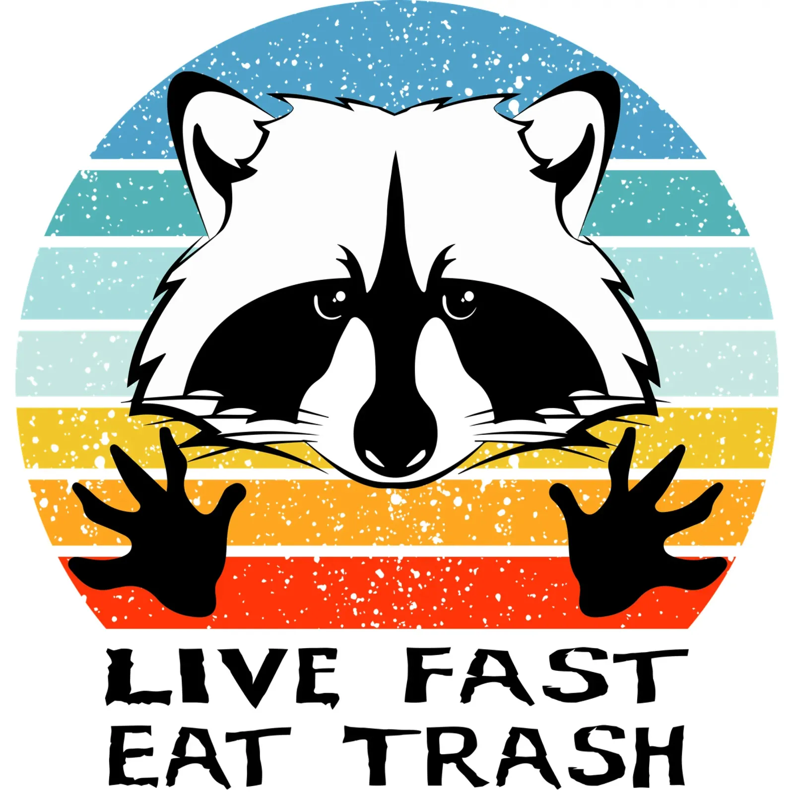Live Fast Eat Trash Retro Design metacrilato de vickeyroads