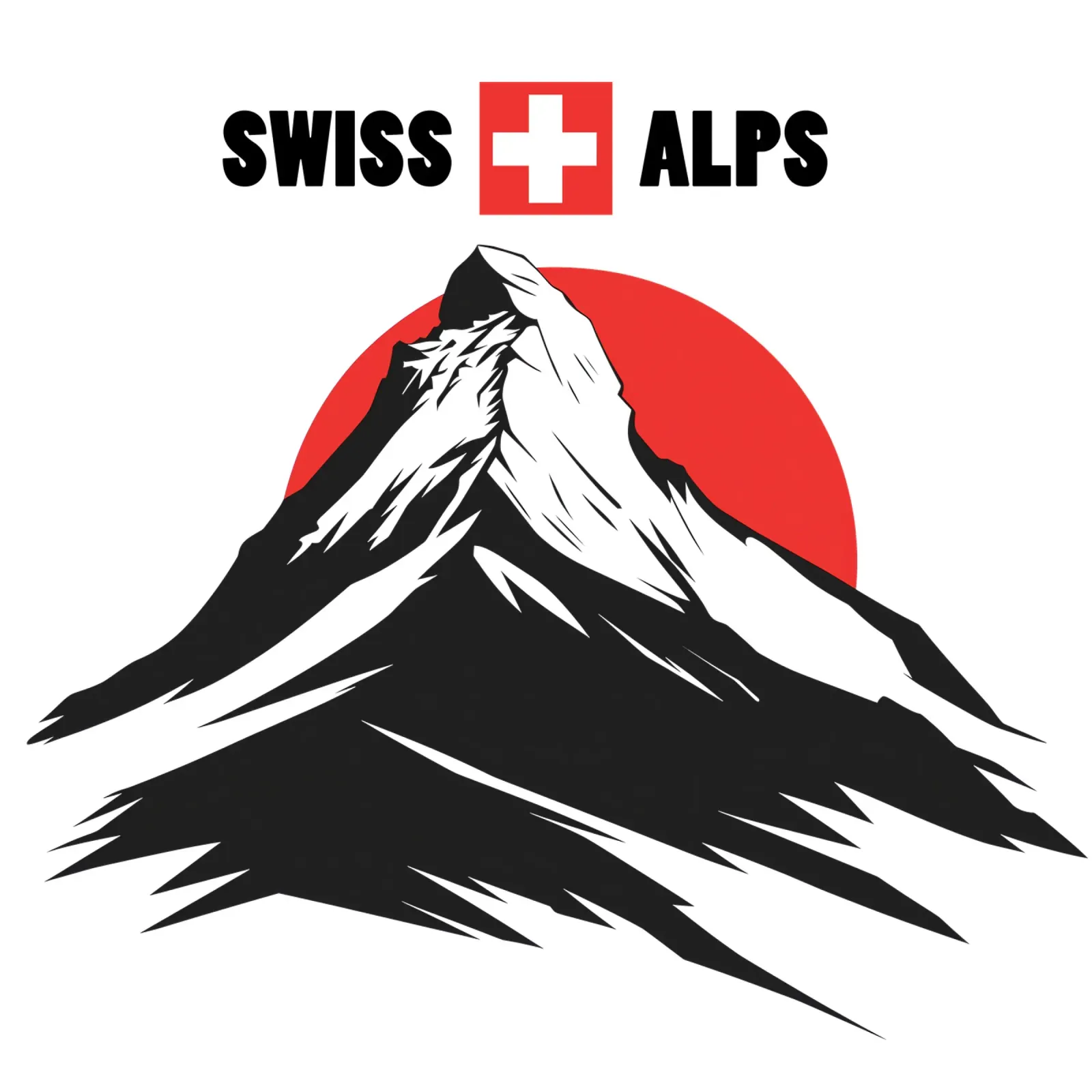 SWISS ALPS | Logo di design Cervino Alpi Svizzere poster con telaio in plastica da Autofocus