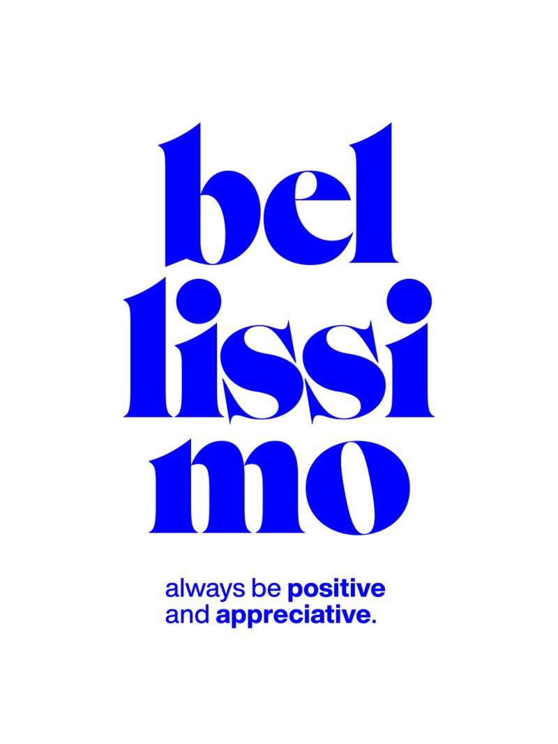 bellissimo statement print: positiv und wertschätzend sein Hahnemühle von The True Type