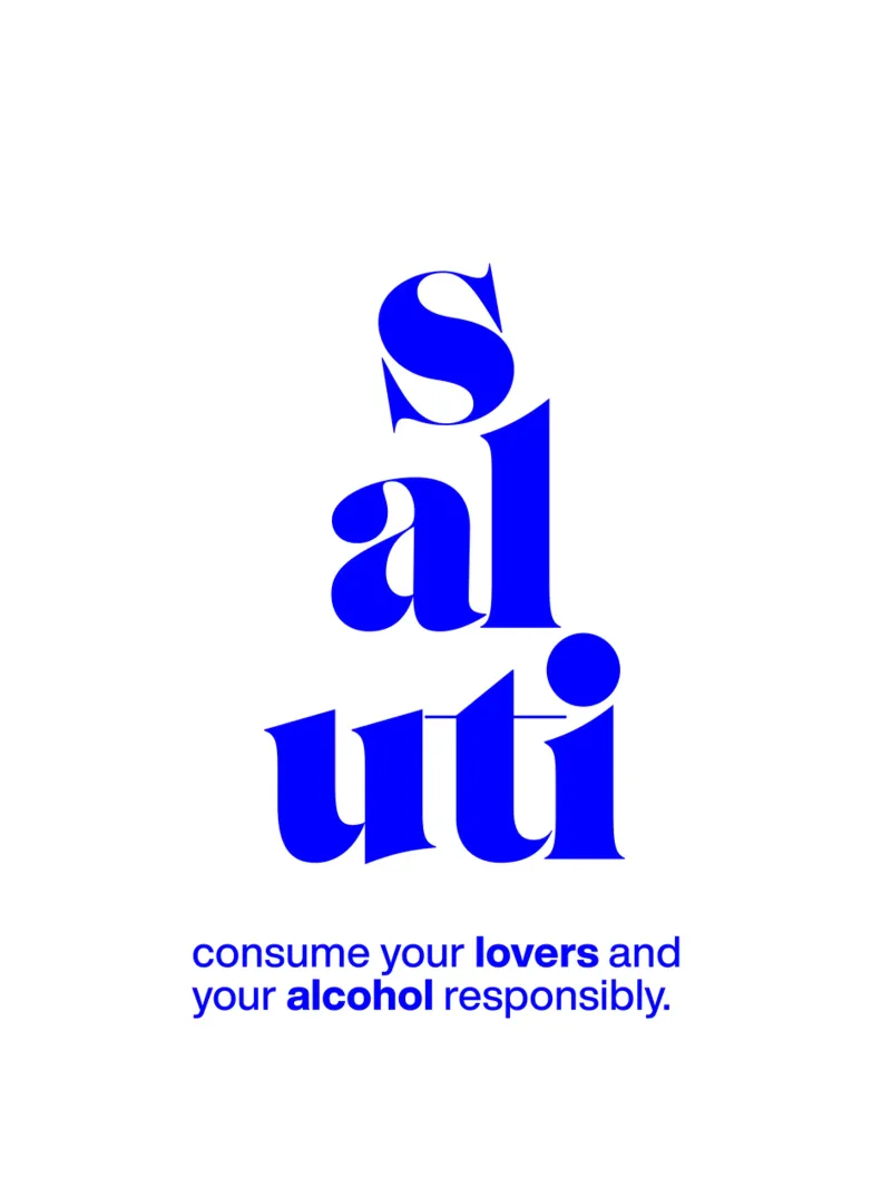 saluti statement print: consumo responsable de amantes y alcohol poster con marco de aluminio de The True Type