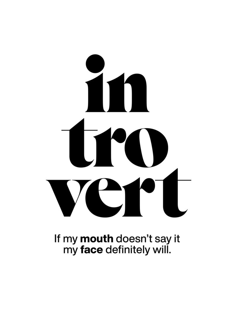 introvert: If my mouth doesn’t say it my face will canvas by The True Type