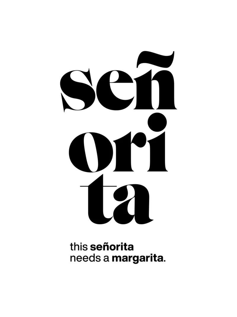 imprimé de déclaration señorita : cette señorita a besoin d'une margarita. poster avec cadre en aluminium de The True Type
