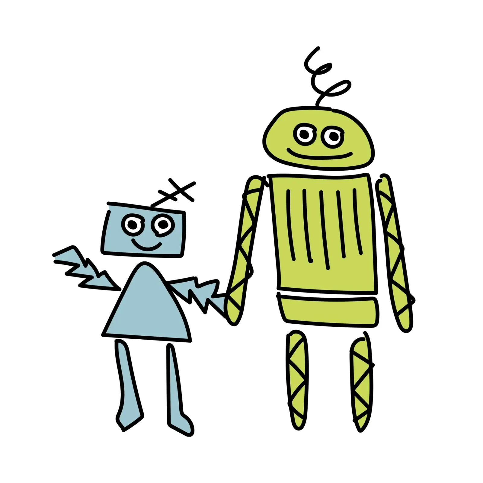 Little Robots: Dingi und Pilu plexiglass da Xaver & Friends