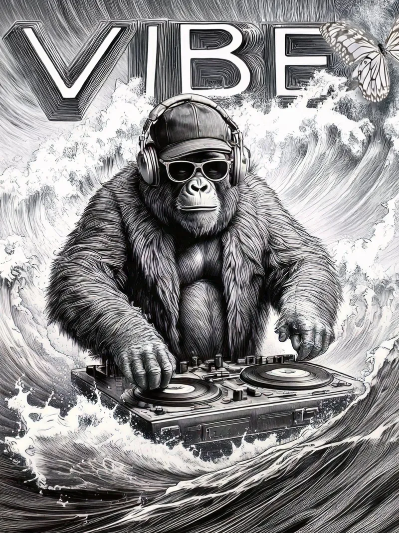 DJ VIBE poster met kunststof frame van tylerstudio