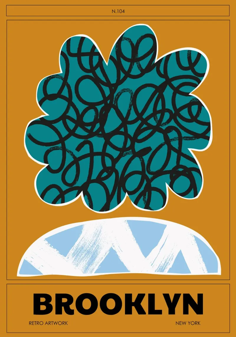 BROOKLYN poster with wooden frame by Einfach Uebel