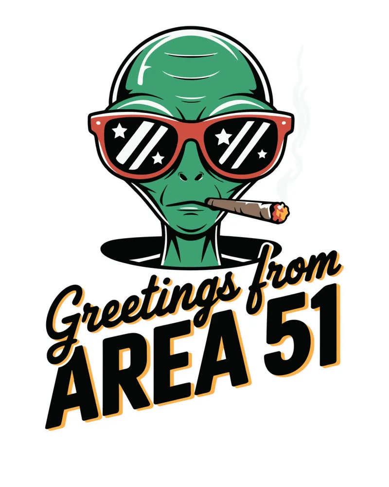 Greetings from Area 51 poster con telaio in legno da edsonramosart