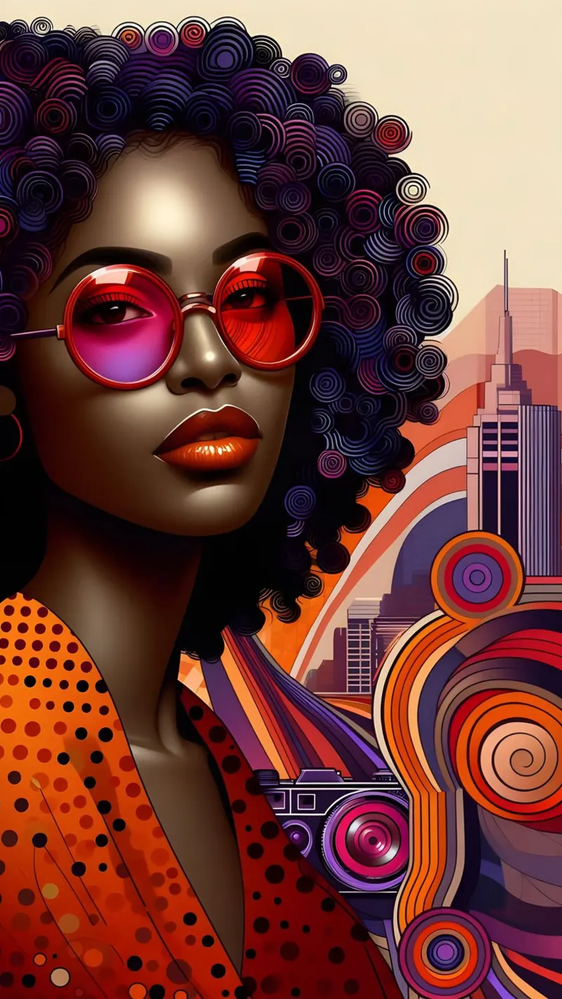Urban Queen - Rhapsody in Scarlet and Amethyst poster con telaio in plastica da Milas Mumpitz