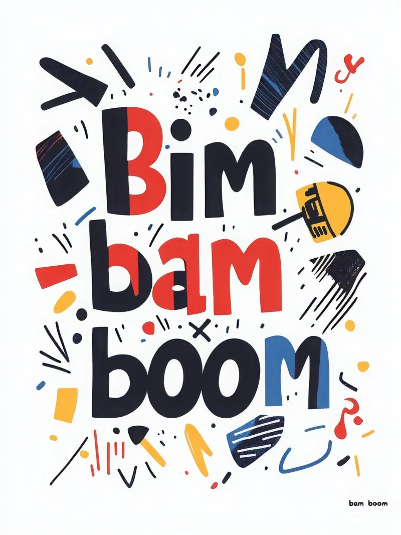 Bim bam boom toile de Art Typo Essentiel