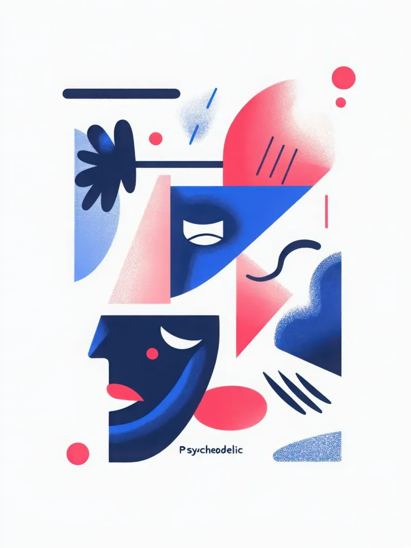 Psychedelic - 2 poster con telaio in plastica da Art Typo Essentiel
