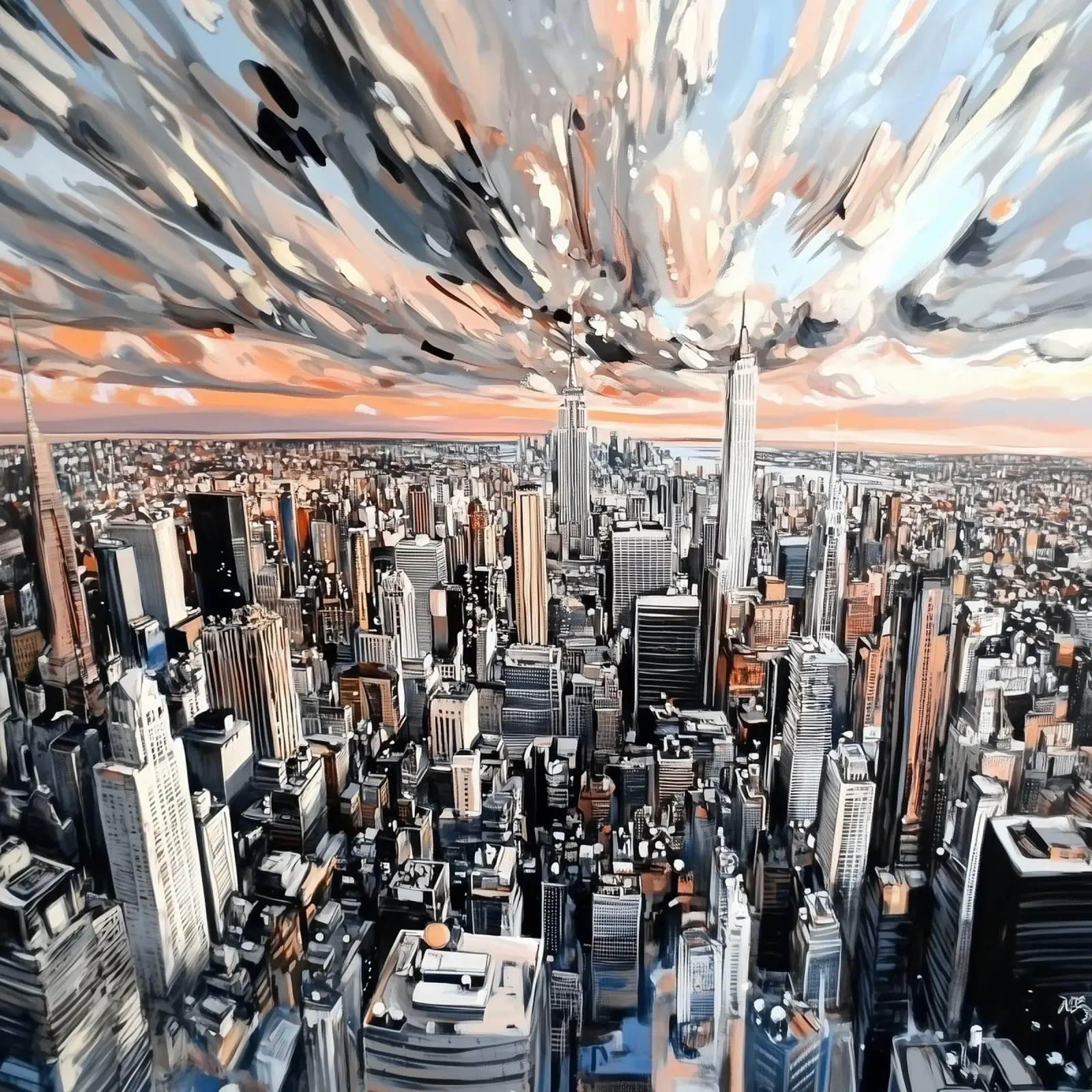 Pittura di New York poster con telaio in alluminio da Motivate-Today