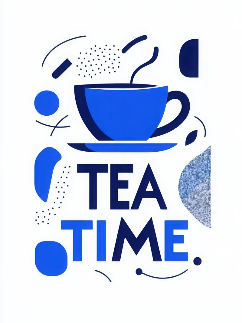 Tea time poster avec cadre en plastique de Art Typo Essentiel