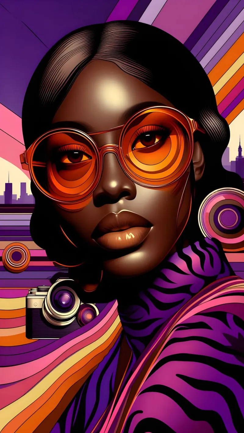 Urban Muse – Stripes of Passion and Vision poster con telaio in plastica da Milas Mumpitz