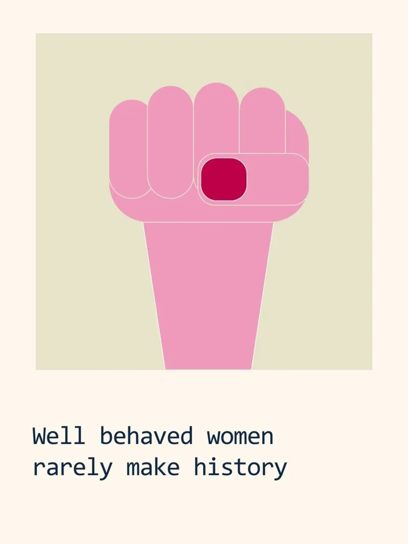 Le donne ben educate raramente fanno la storia poster con telaio in legno da B Art
