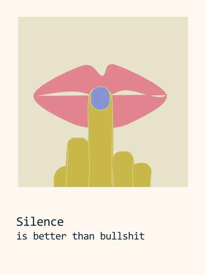 Il silenzio poster con telaio in legno da B Art