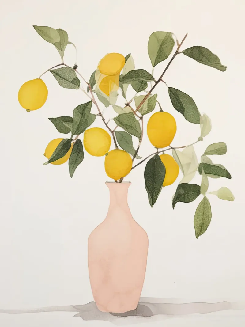 Eleganza al limone poster con telaio in legno da DaarbyN