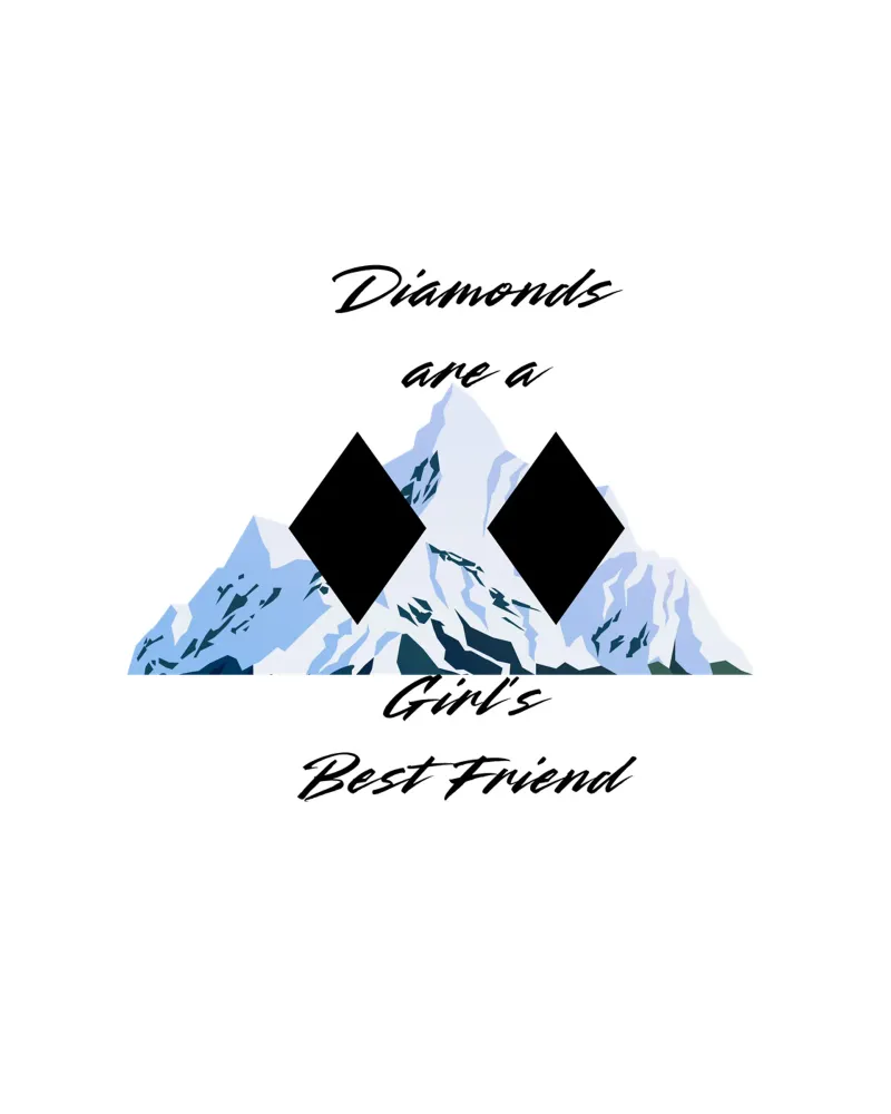 I diamanti sono i migliori amici delle ragazze - Sci Black Diamond poster con telaio in legno da FABOArt