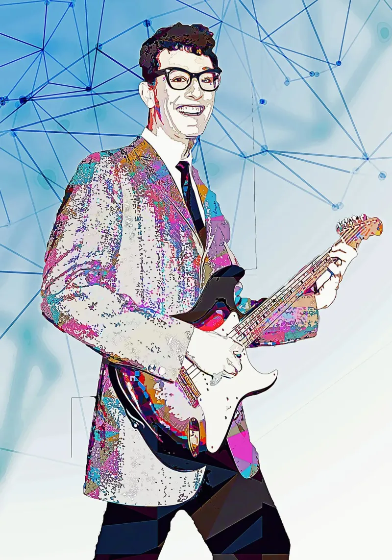Die Legende von Buddy Holly Acryl-Glas von neonartroom