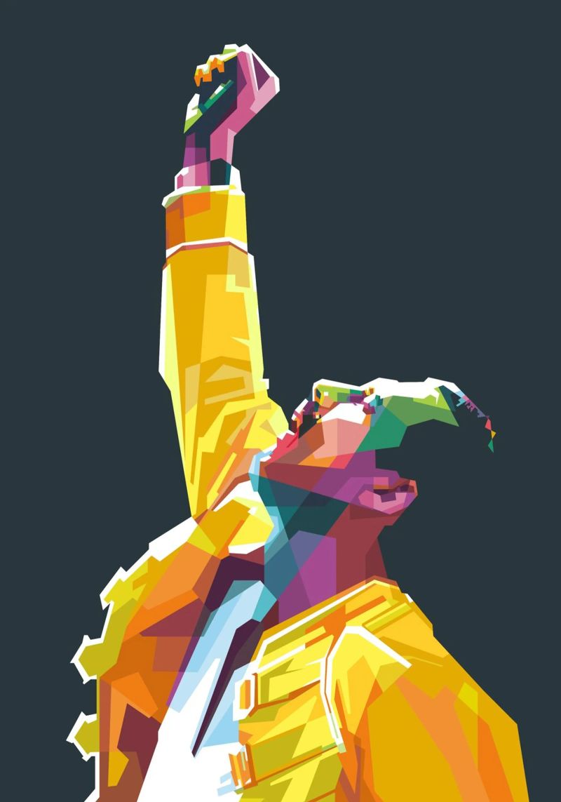 Freddie Mercury WPAP Pop Art Poster von Alkahfsmart