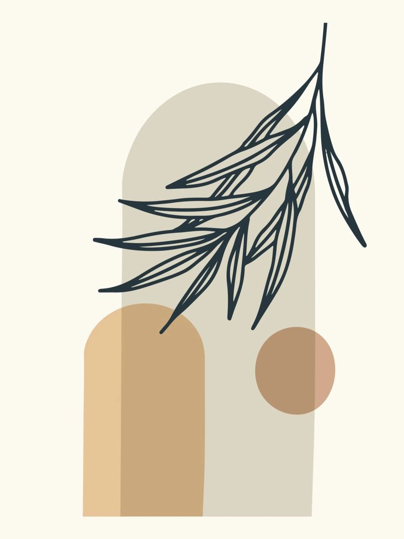 Boho Minimal - Elegante motivo vegetal placa de forex de Whole©