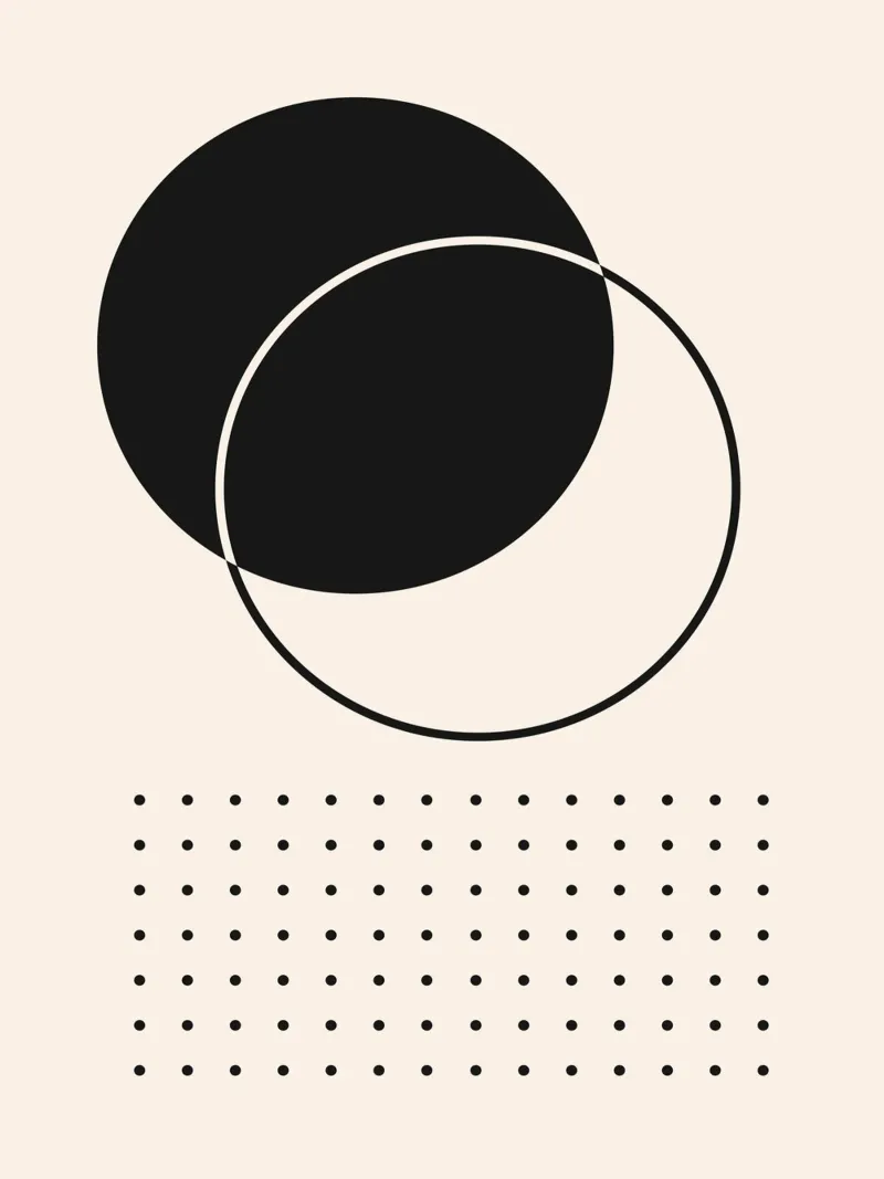 Geometrische minimale kunst - zwart & beige hahnemühle van Whole©