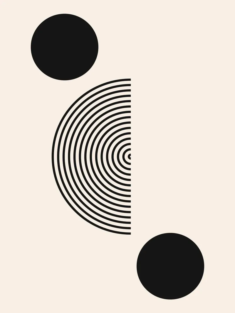 Geometria minimalista - nero e beige alluminio dibond da Whole©