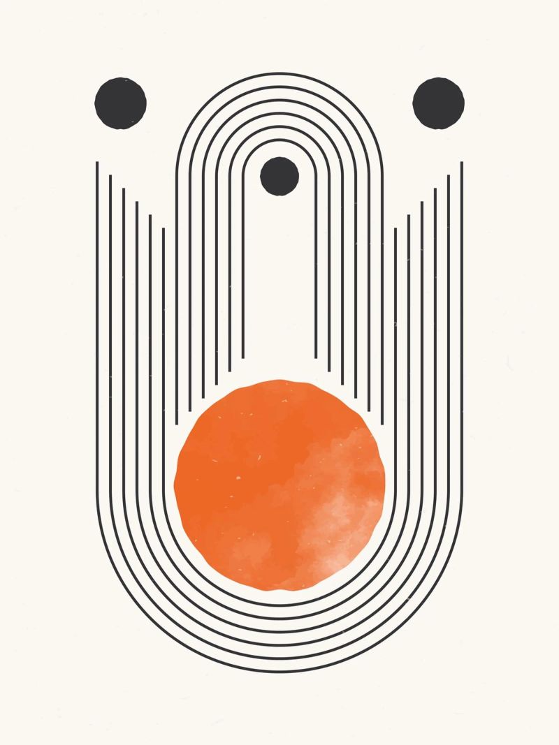 Retro Minimal – Geometrie & Orange pellicola backlit da Whole©
