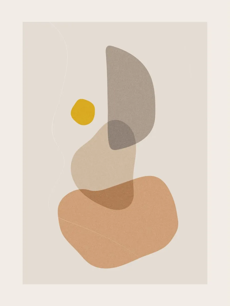 Abstracte vormen - aardetinten & minimalisme canvas van Whole©