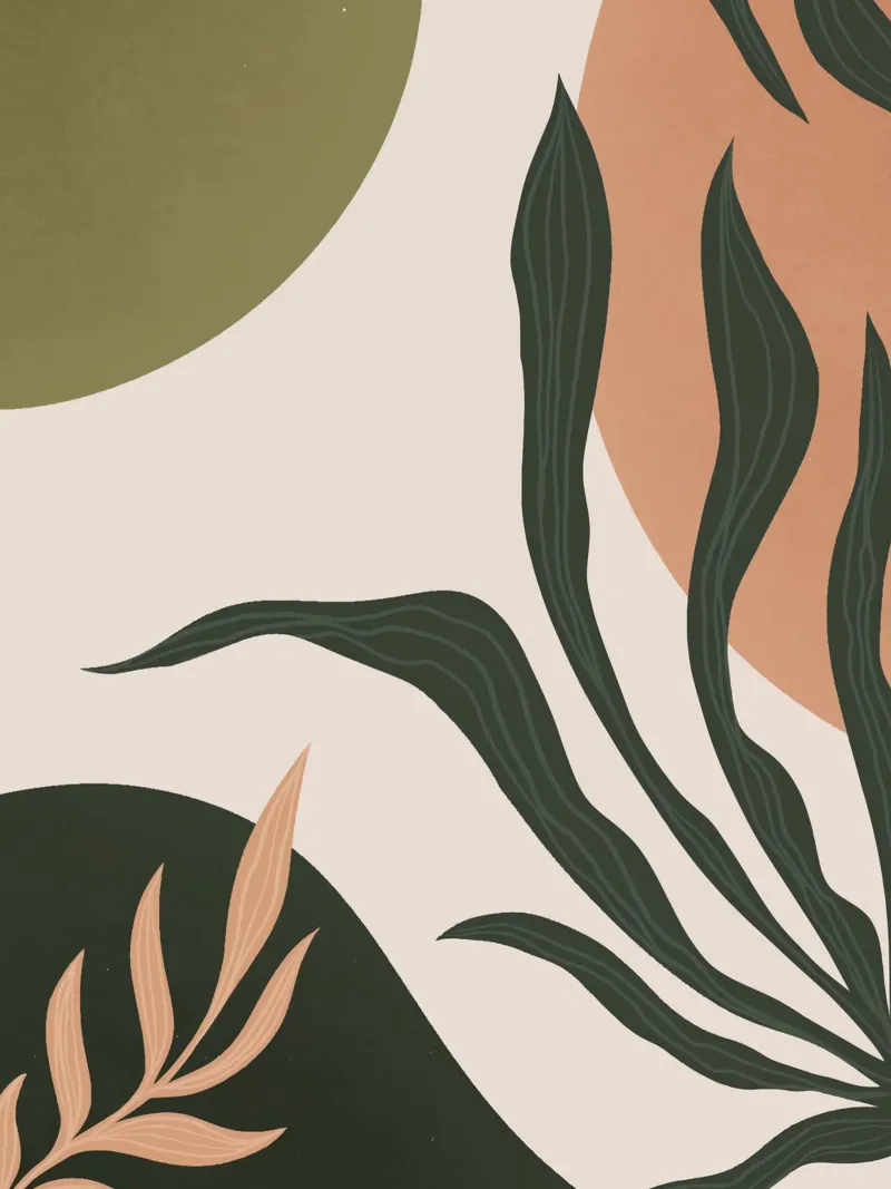 Botanical elegance - green tones & earthy colours alu-dibond by Whole©
