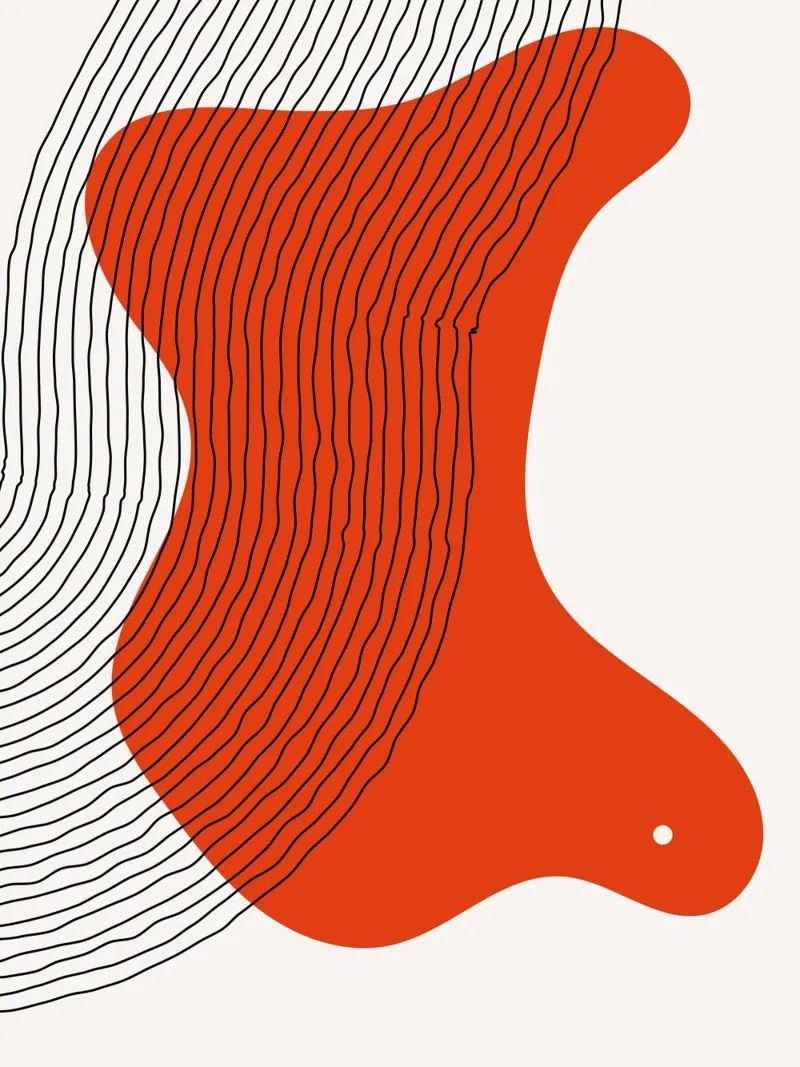 Abstract lines - Dynamic red canvas by Whole©