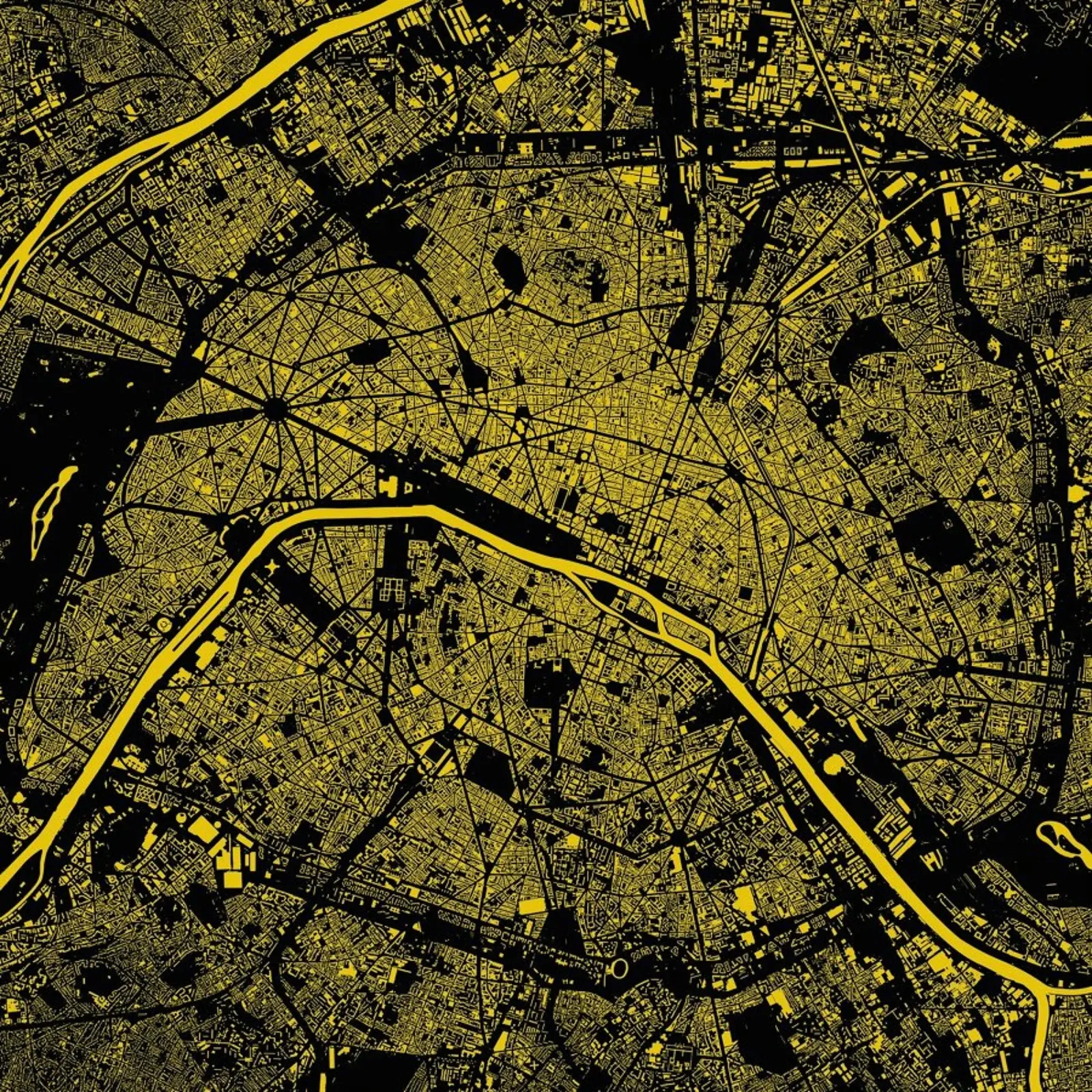 Paris Yellow pellicola backlit da Urban Maps