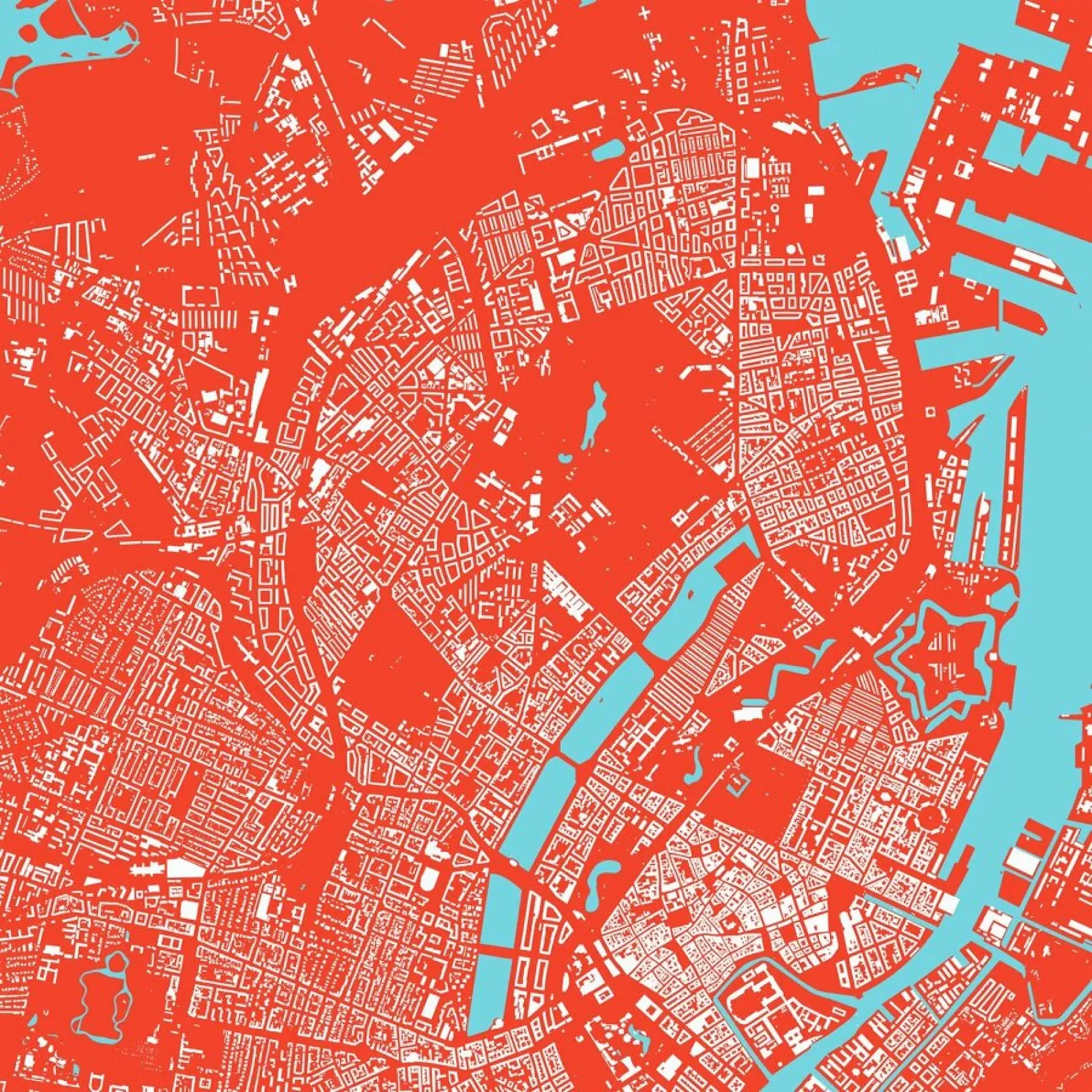 Copenhagen Red pellicola backlit da Urban Maps