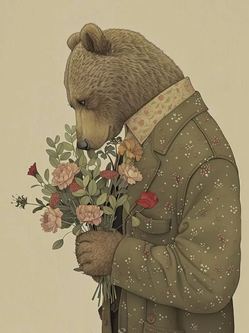 Orso gentile carta hahnemühle da Rustic Grace Studio 02