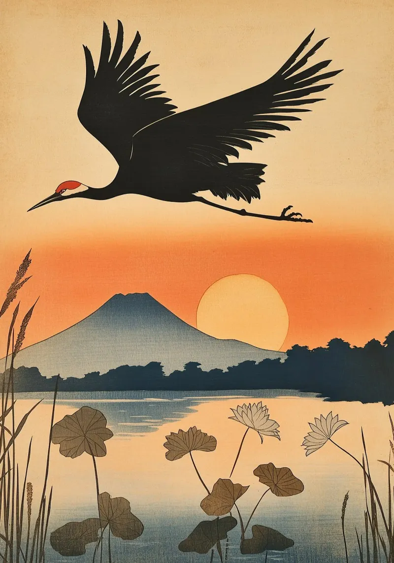 De poëzie van veren poster van Ukiyo Visions